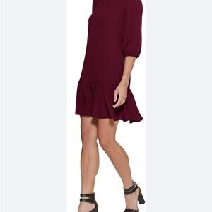 DKNY Elegant Burgundy Dress